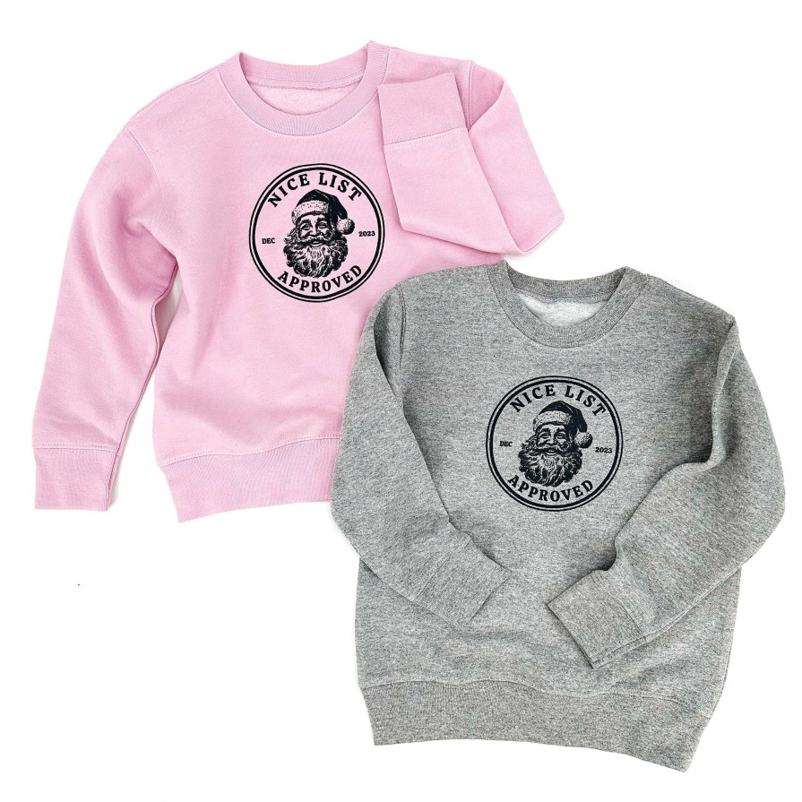 Girl The Wishing Elephant | Nice List Approved Kids Christmas Sweatshirt, Grey