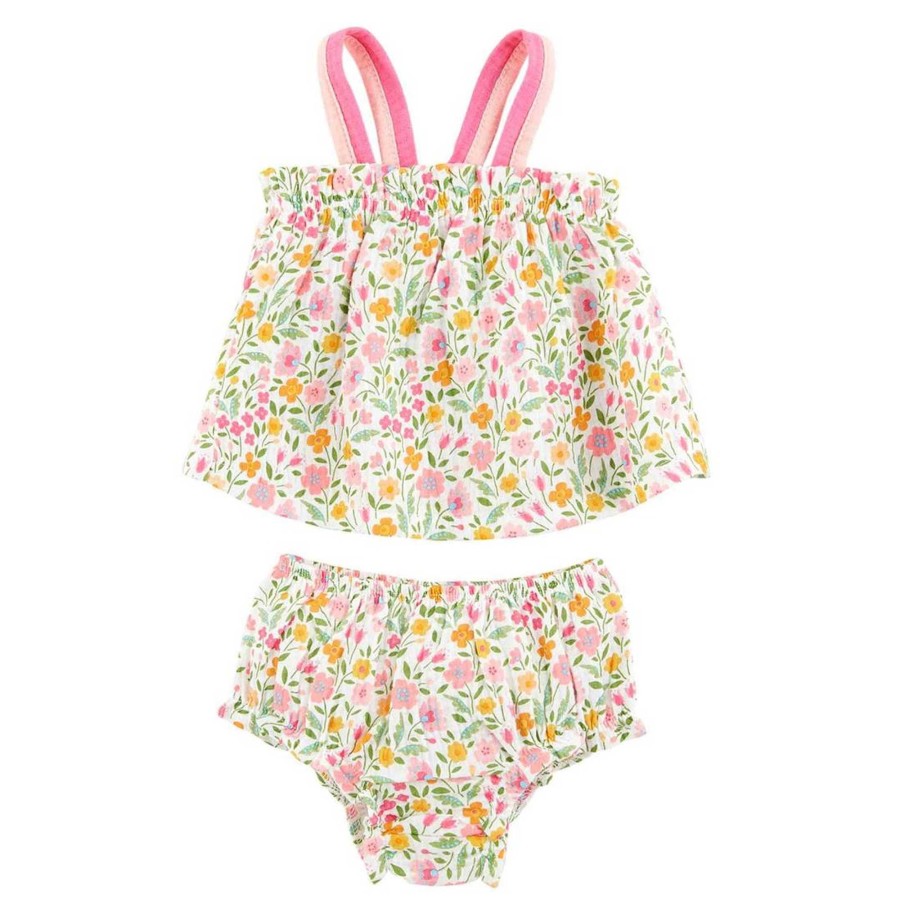 Girl Mud Pie | Summer Floral Pinafore & Bloomer Set