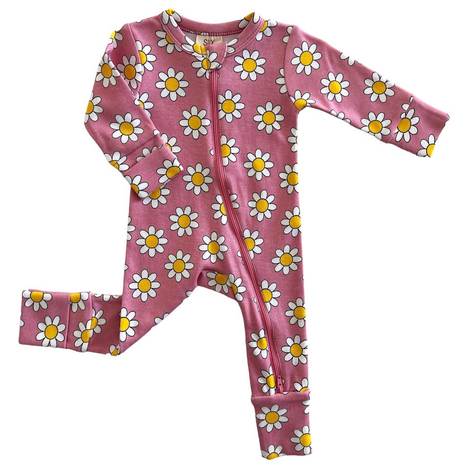 Girl SIIX Collection | Daisy Pop Punch / Organic 2-Way Zip Romper