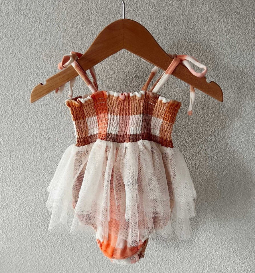 Girl Angel Dear | Muslin Tutu Bubble, Harvest Plaid