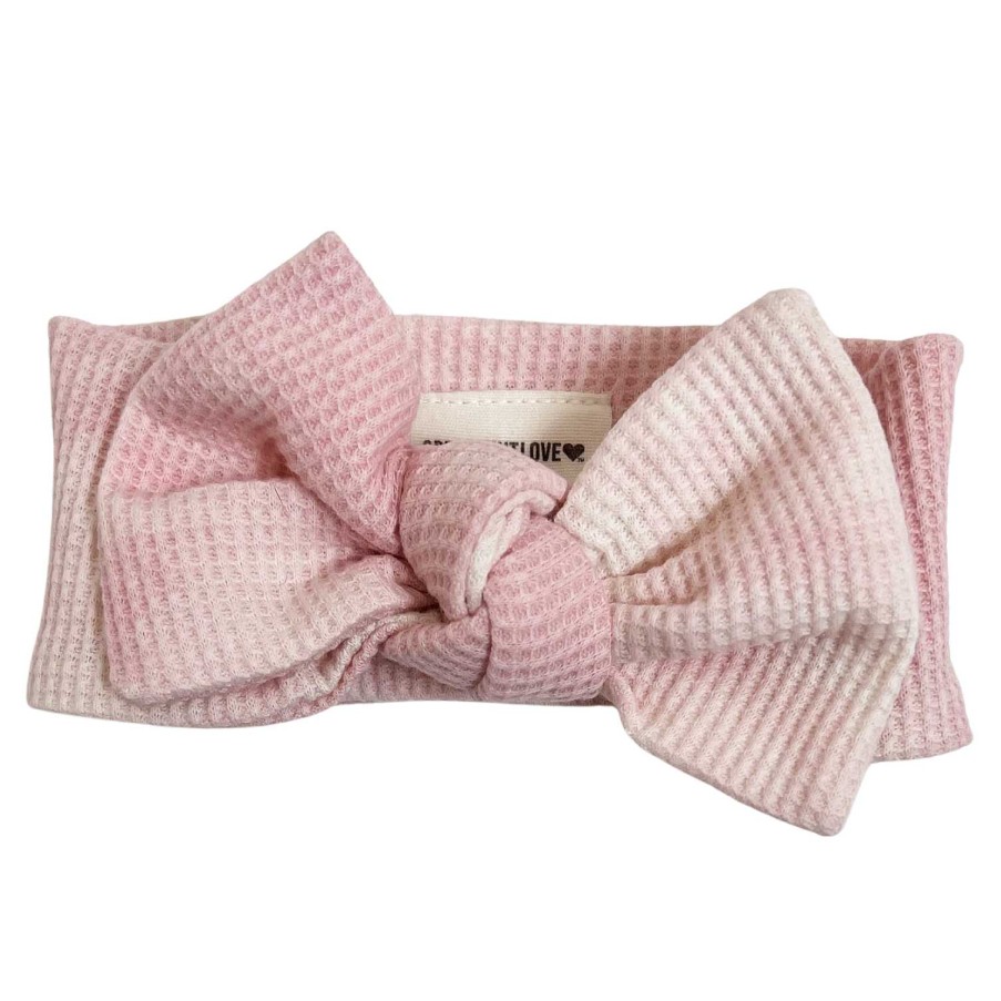 Girl SpearmintLOVE | Organic Waffle Knot Bow, Ballet Pink Tie Dye