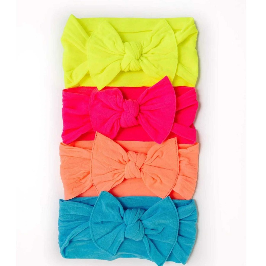 Girl Baby Bling Bows | Knot Bow, Neon Safety Yellow