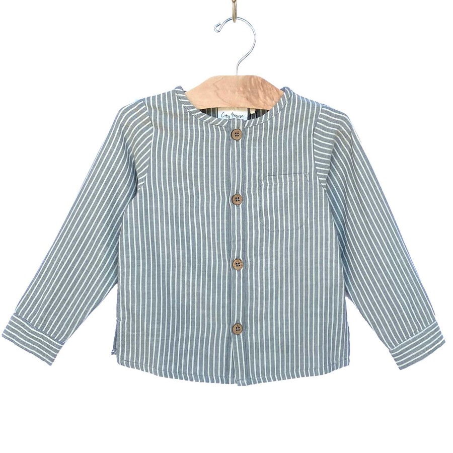 Girl city mouse | Cotton Shirt, Granite Stripe