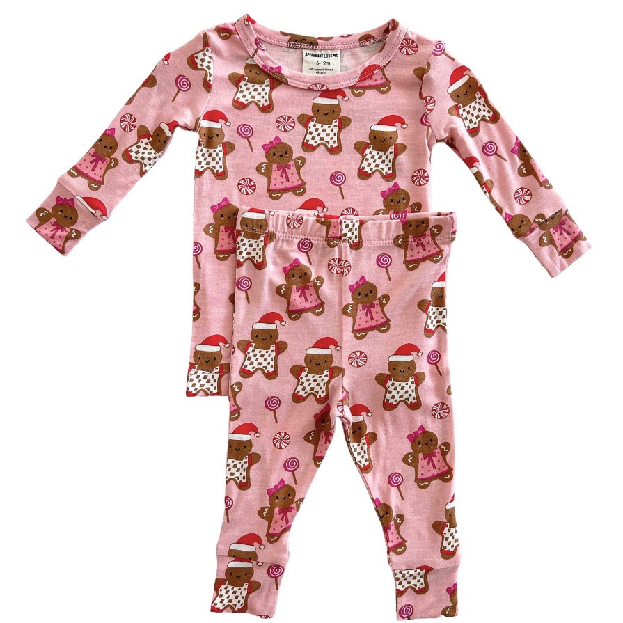 Girl SpearmintLOVE | 2-Piece Set, Gingerbread Friends Pink