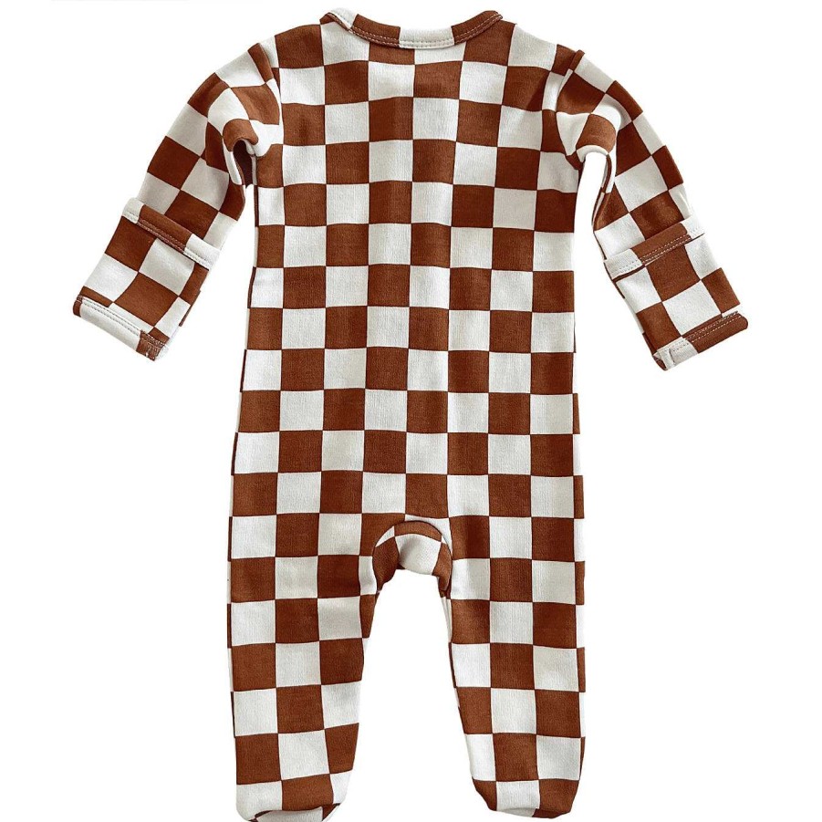 Boy SIIX Collection | Stracciatella Checkerboard / Organic Zip Footie