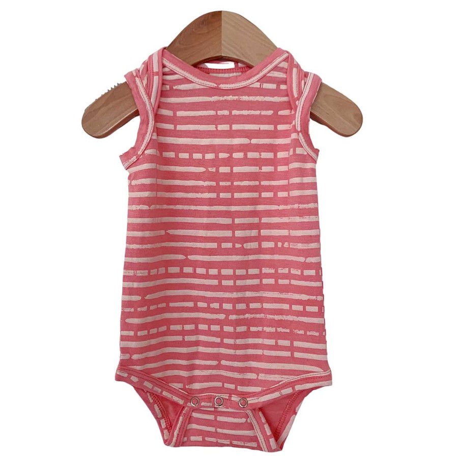 Girl SpearmintLOVE | Sleeveless Bodysuit, Pink Stripe