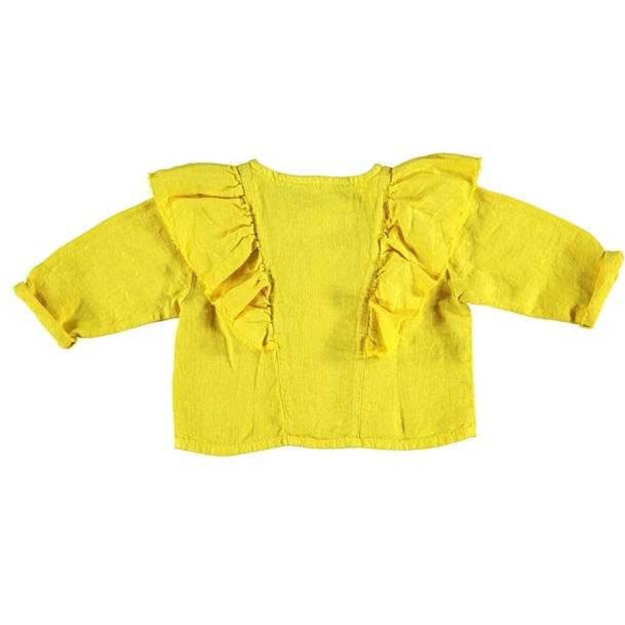 Girl Piupiuchick | Jacket With Frills, Yellow