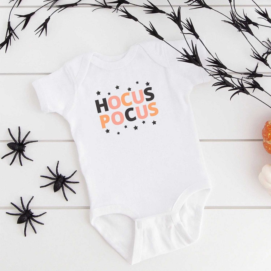 Boy The Juniper Shop | Hocus Pocus Colorful Stars Short Sleeve Bodysuit, White