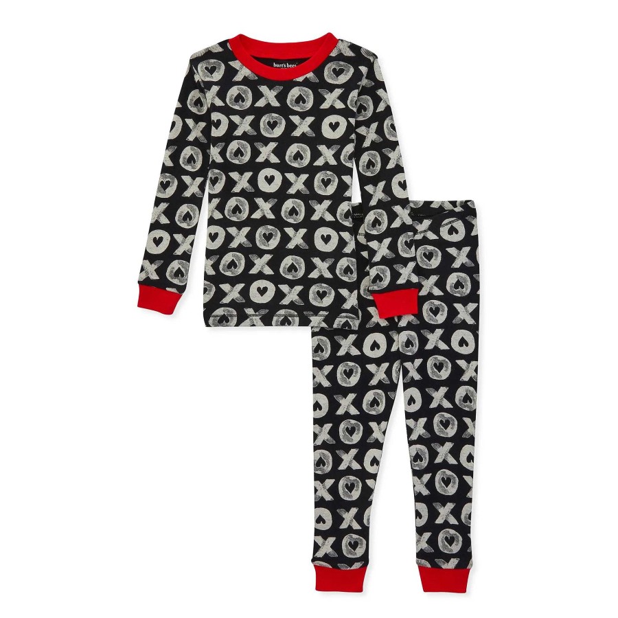 Boy Burt's Bees Baby | Valentine'S Day Organic 2-Piece Pajama Set, Sending Hugs & Kisses