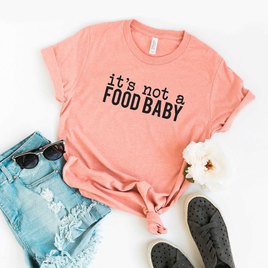 Girl Olive & Ivory | Its Not A Food Baby Women'S Graphic Tee, Sunset