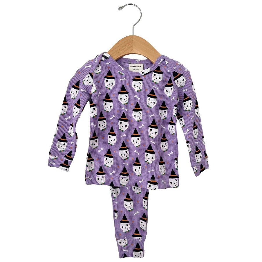 Boy SpearmintLOVE | Organic Waffle 2-Piece Set, Spooky Skeleton