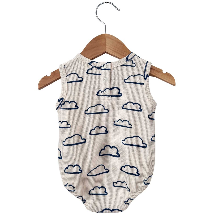 Girl SpearmintLOVE | Organic Waffle Bubble Romper, Cloud