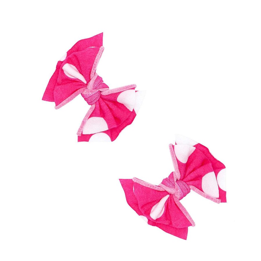 Accessories Baby Bling Bows | 2-Pack Baby Fab Clips, Hot Pink Polka Dot