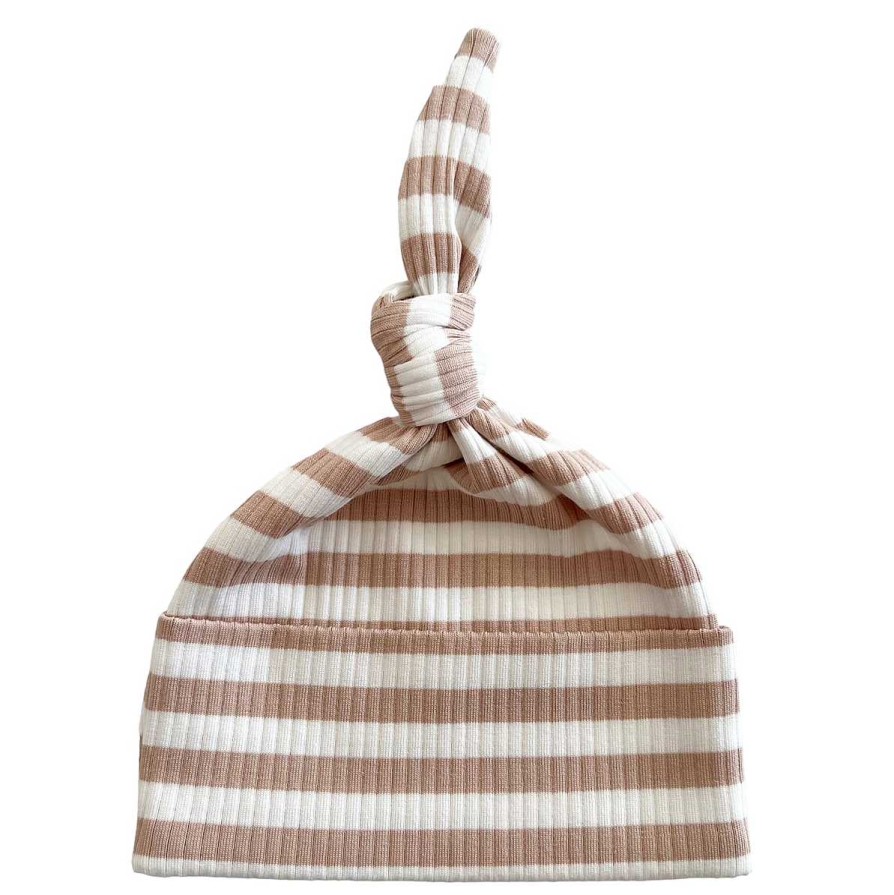 Boy SIIX Collection | Tan Stripe / Organic Ribbed Beanie