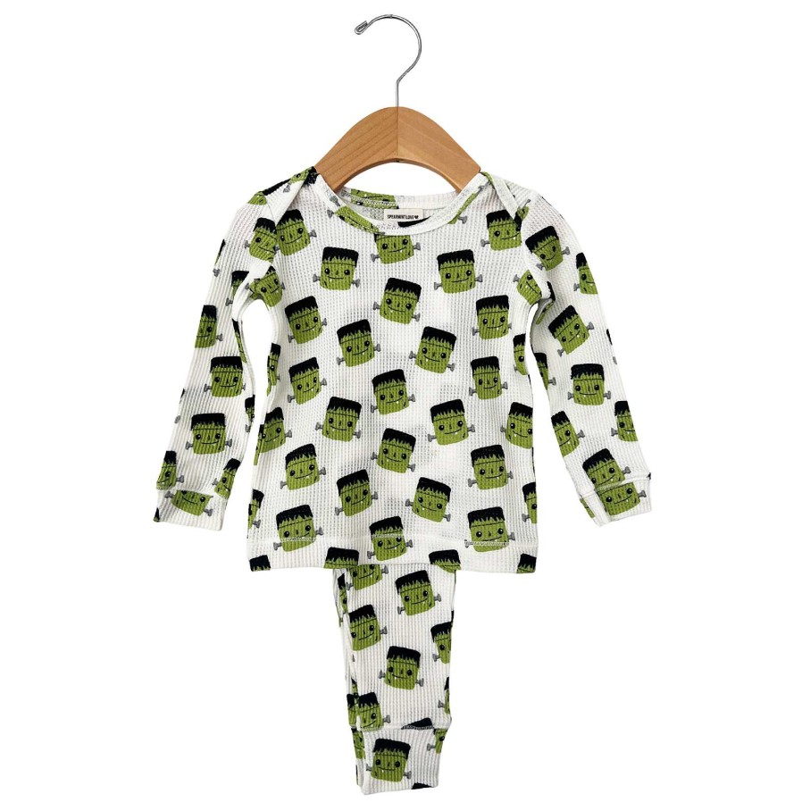 Boy SpearmintLOVE | Organic Waffle 2-Piece Set, Halloween Monster