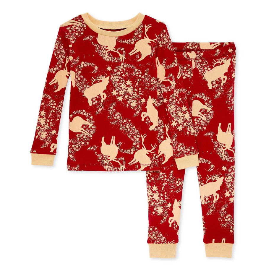 Girl Burt's Bees Baby | Organic 2-Piece Pajama Set, Starry Reindeer