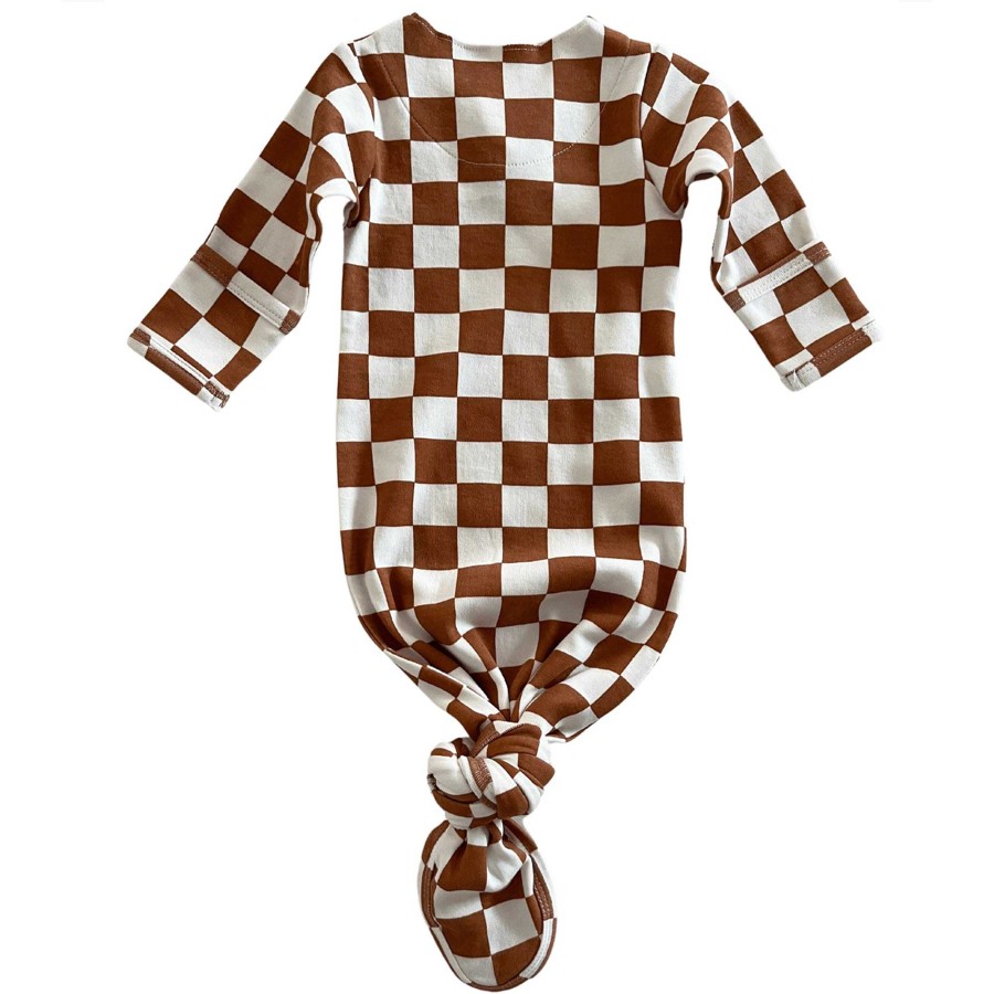 Boy SIIX Collection | Stracciatella Checkerboard / Organic Kimono Knot Gown