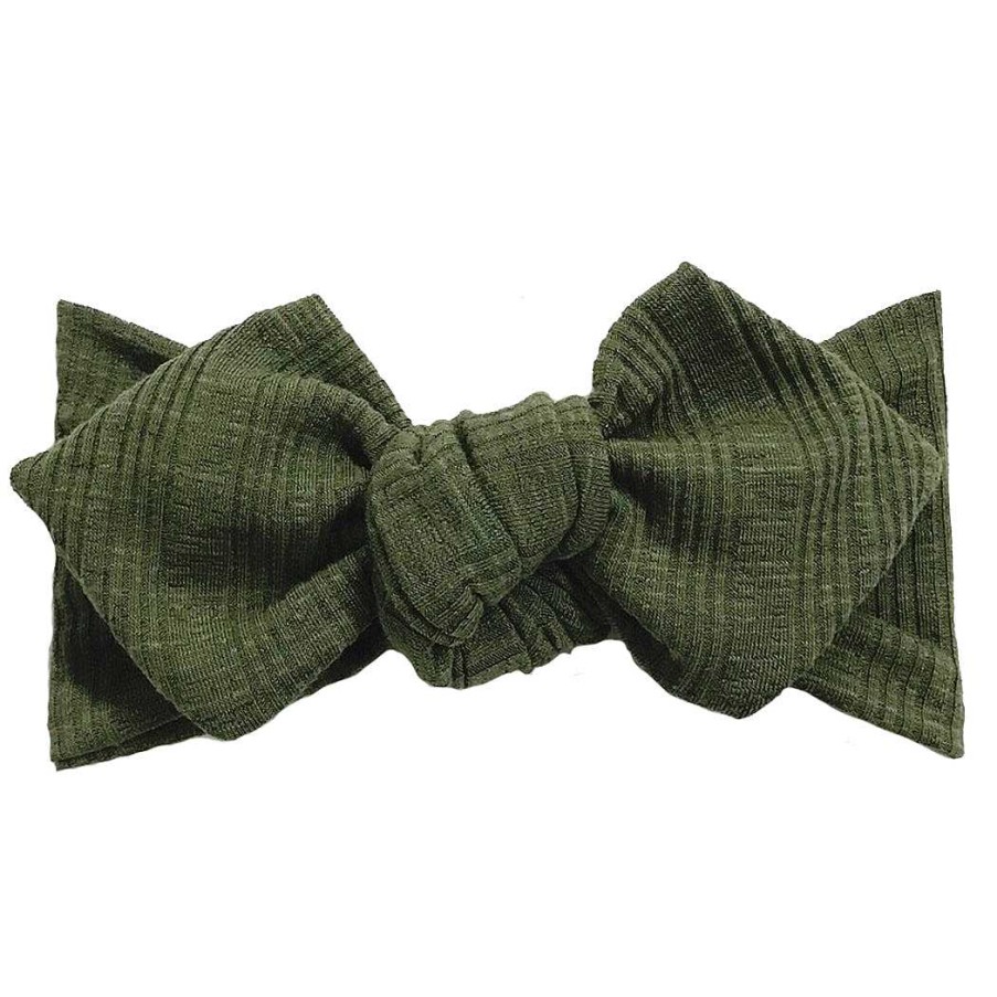 Girl Eyee Kids | Top Knot Headband, Ribbed Olive