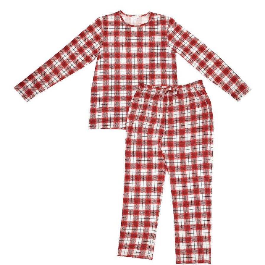 Girl Angel Dear | Adult Lounge Set, Holiday Red Plaid