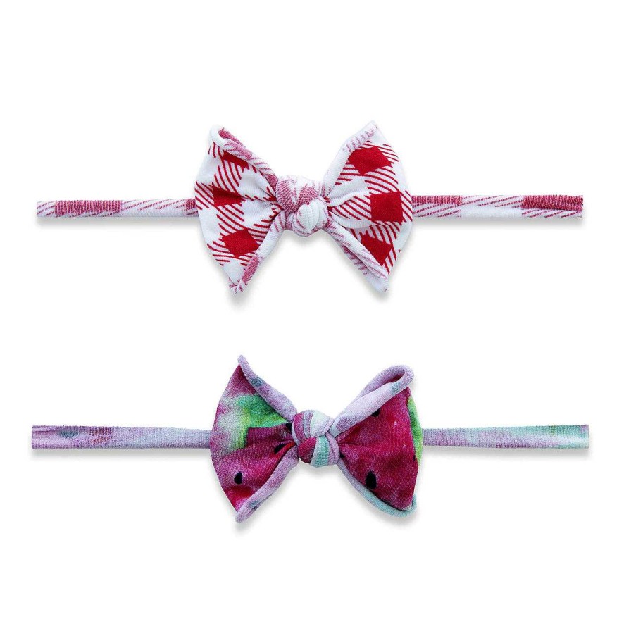 Girl Baby Bling Bows | 2-Pack Bow Set, Melon Picnic