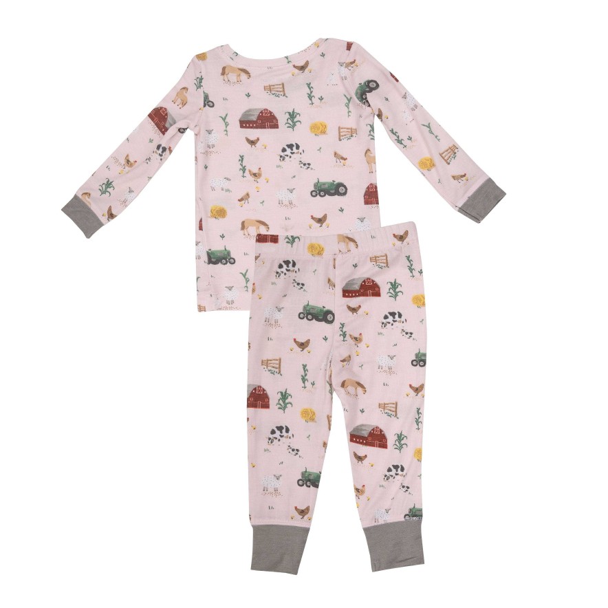 Girl Angel Dear | 2-Piece Lounge Wear Set, Big Red Barn Pink