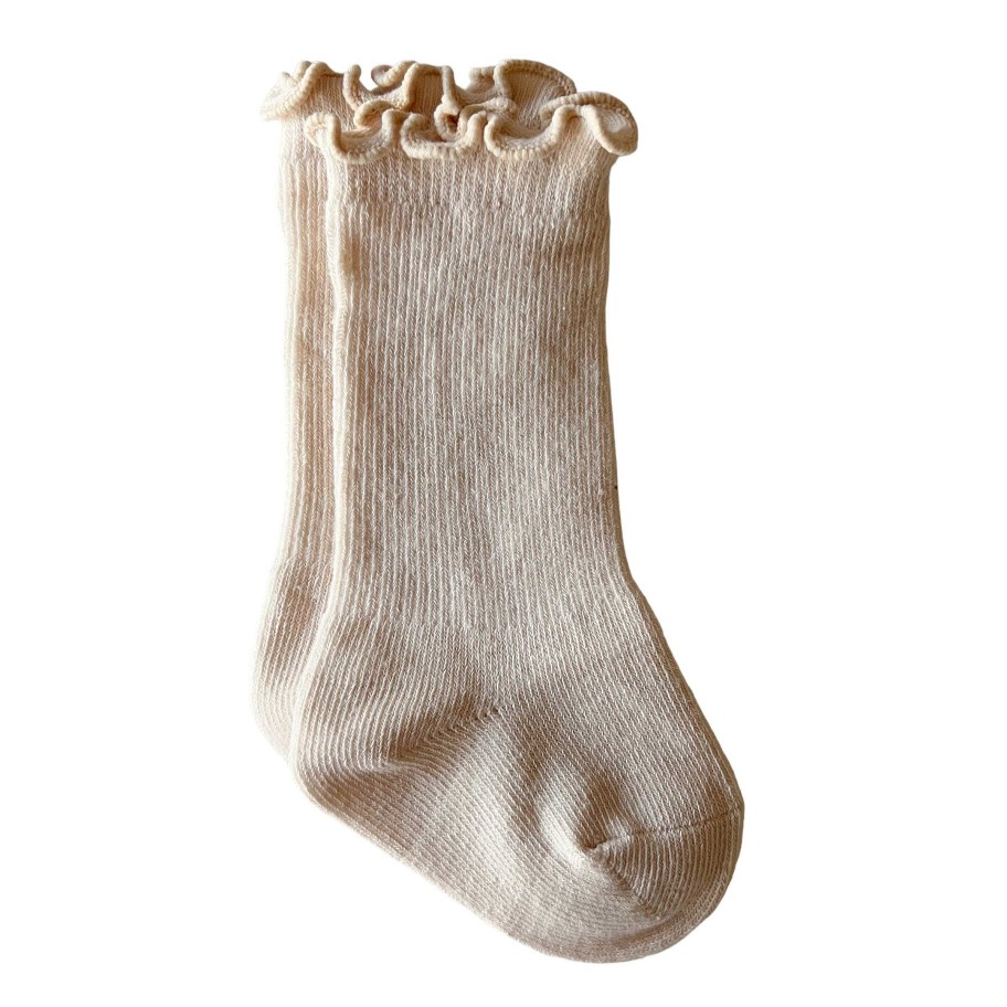 Accessories Sold by SpearmintLOVE | Lettuce Edge Socks, Oatmeal