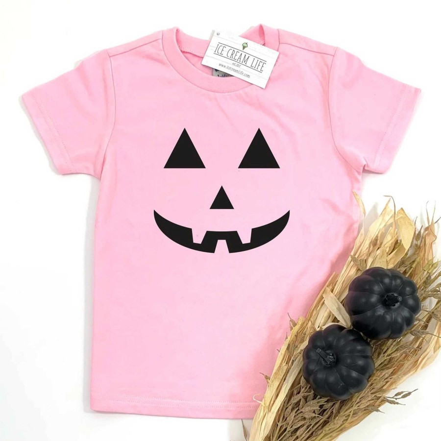 Girl Ice Cream Life | Jack-O-Lantern Halloween Kid'S Graphic Tee, Pink