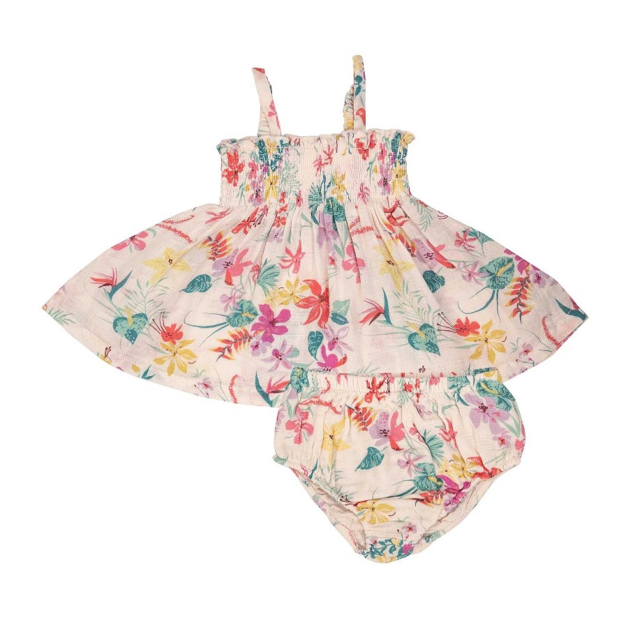 Girl Angel Dear | Smocked Top & Bloomer, Leilani Floral