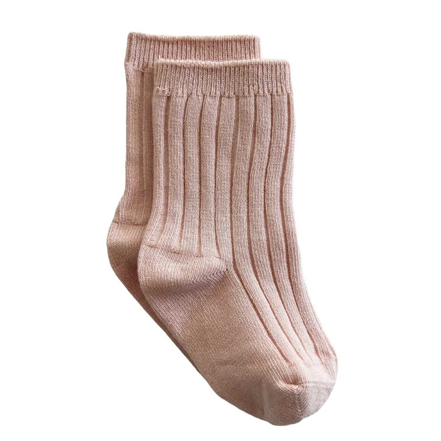 Accessories Sold by SpearmintLOVE | Basic Ribbed Socks, Light Pink