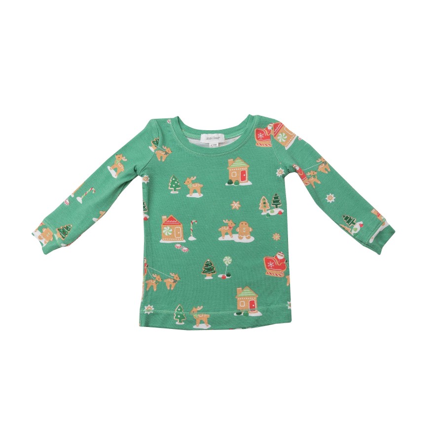 Boy Angel Dear | 2-Piece Lounge Wear Set, Green Gingerbread Sleigh