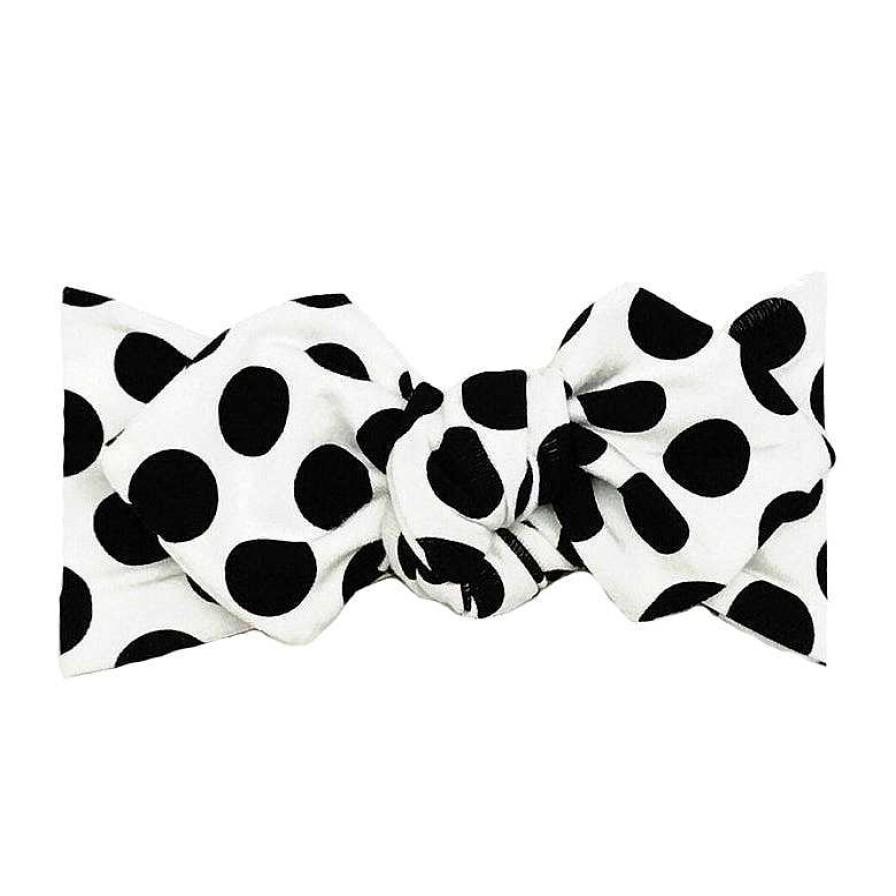 Girl Eyee Kids | Top Knot Headband, B/W Polka Dot