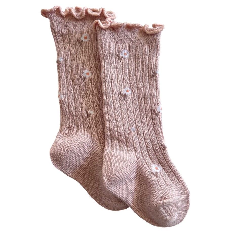 Accessories Sold by SpearmintLOVE | Lettuce Edge Socks, Country Pink Floral