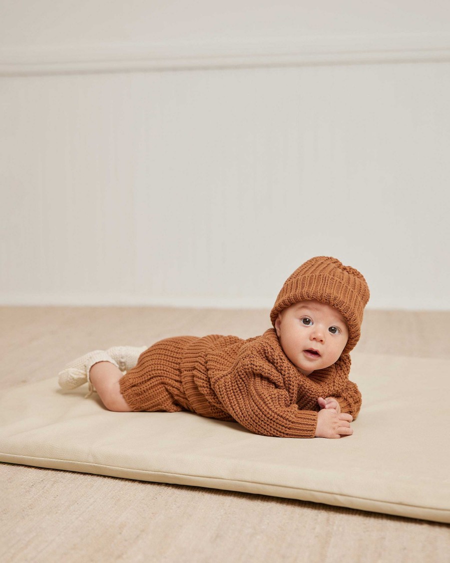 Boy Quincy Mae | Organic Knit Tie Bloomer, Cinnamon