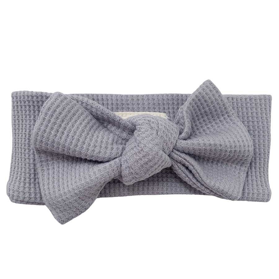 Girl SpearmintLOVE | Organic Waffle Knot Bow, Silver