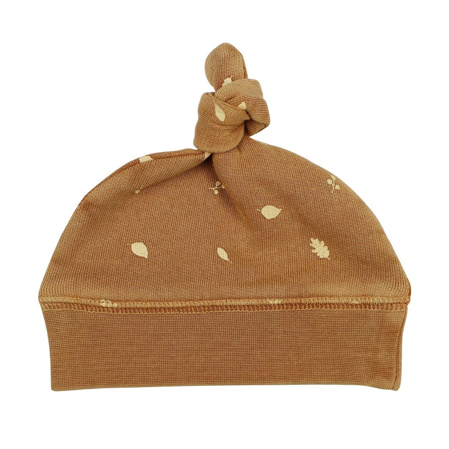 Accessories L'ovedbaby | Organic Cozy Knot Beanie, Toffee Leaf