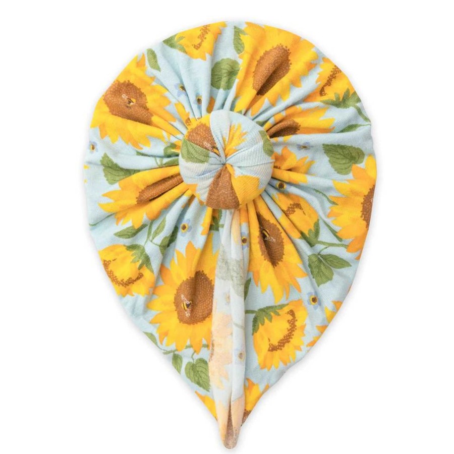 Girl Angel Dear | Knot Turban, Sunflowers Blue