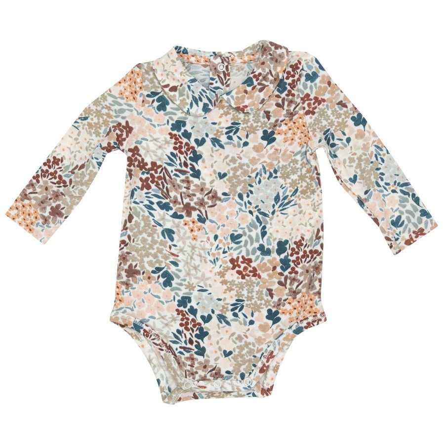 Girl Angel Dear | Peter Pan Collar Bodysuit, Painted Fall Floral