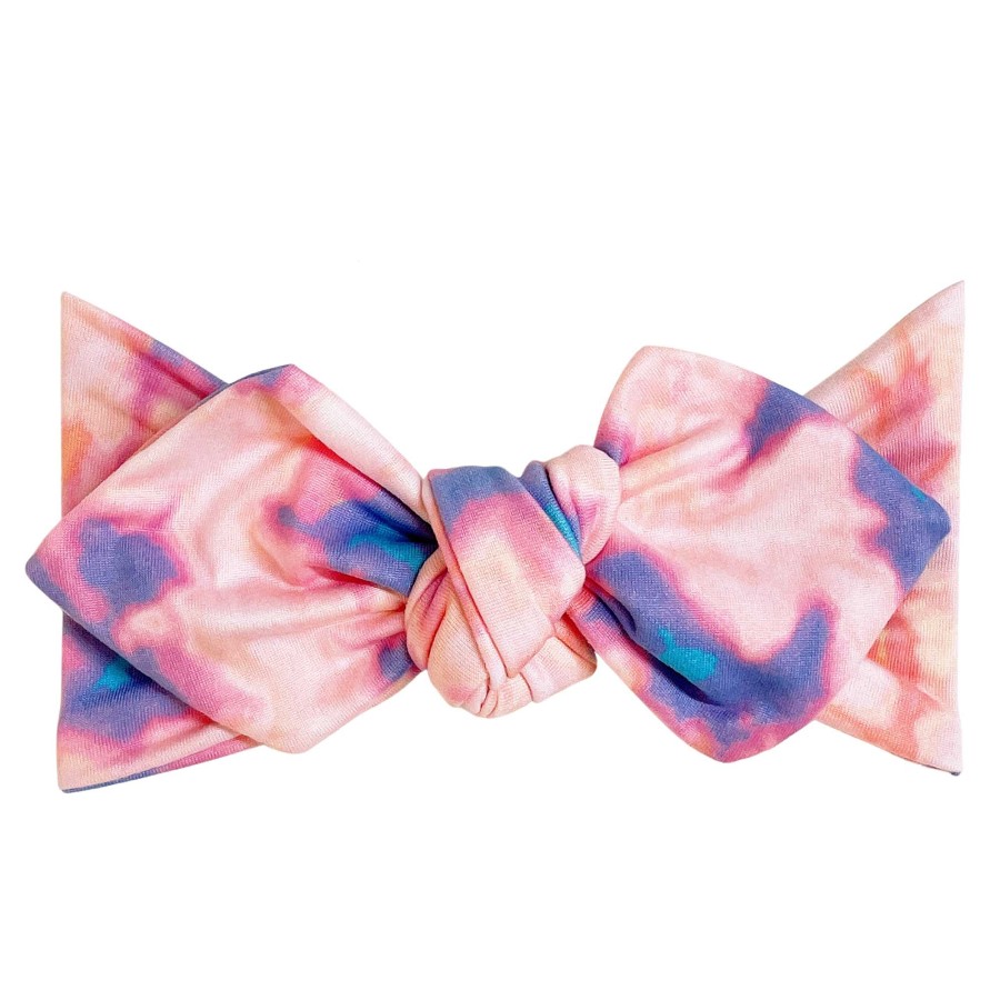 Girl Eyee Kids | Top Knot Headband, Electric Pink Tie Dye