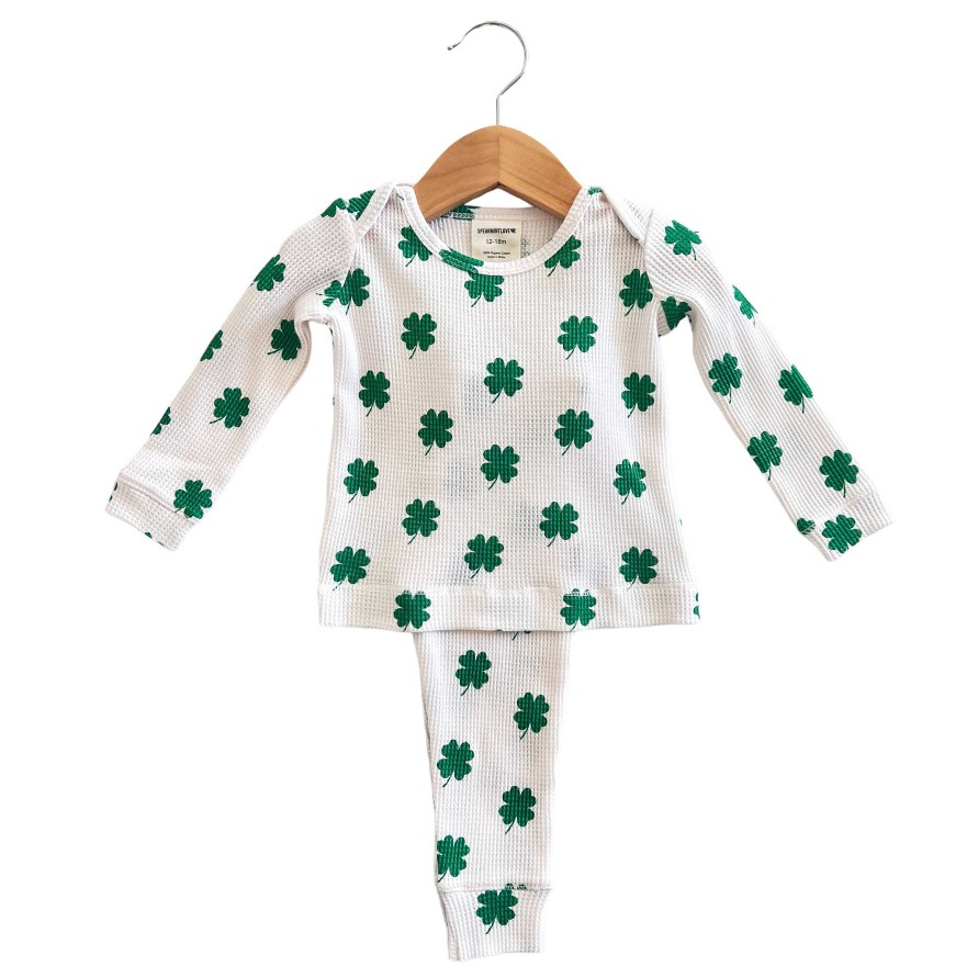 Girl SpearmintLOVE | Organic Waffle 2-Piece Set, Clover