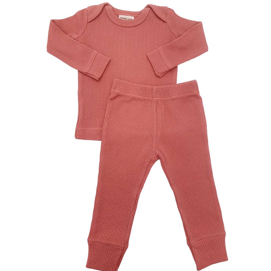 Girl SpearmintLOVE | Organic Waffle 2-Piece Set, Dusty Rose