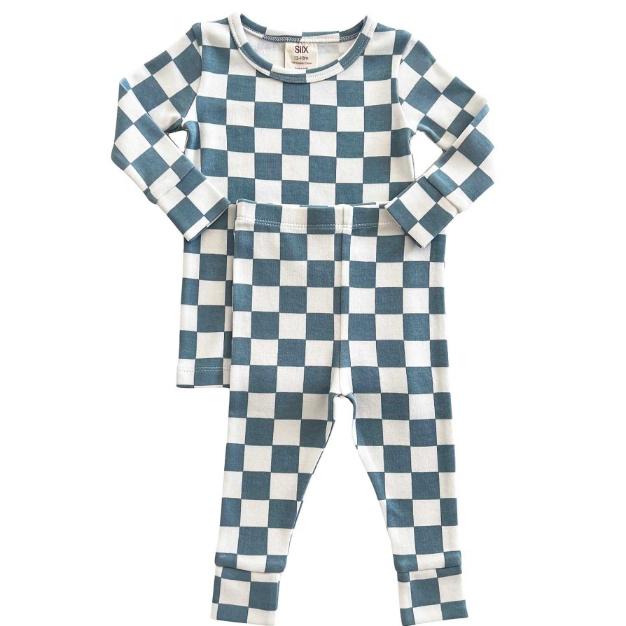 Boy SIIX Collection | Blueberry Muffin Checkerboard / Organic 2-Piece Set