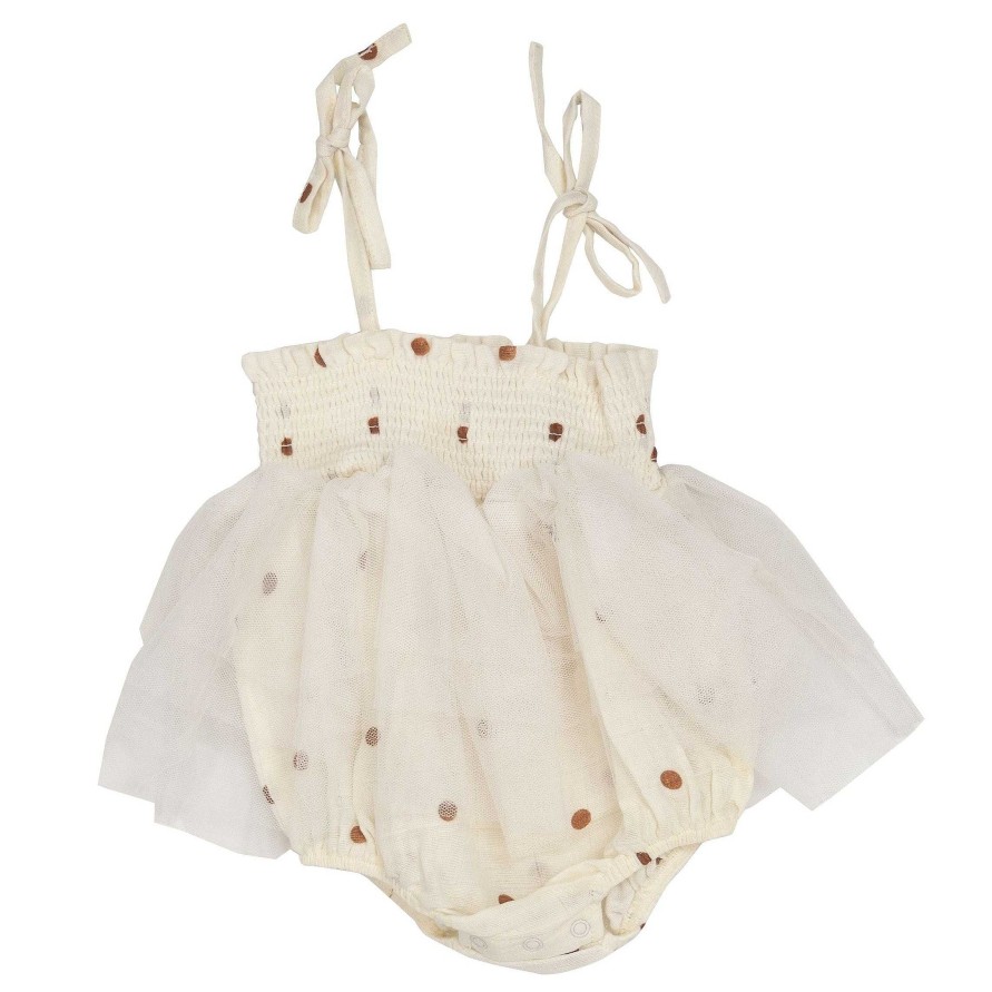 Girl Angel Dear | Muslin Tutu Bubble, Cashew Polka Dot