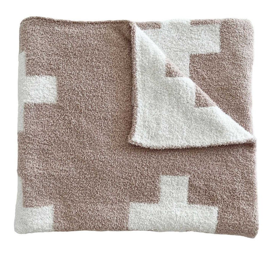 Baby Stuff phufy | Phufy Bliss Blanket, Cocoa/White Cross