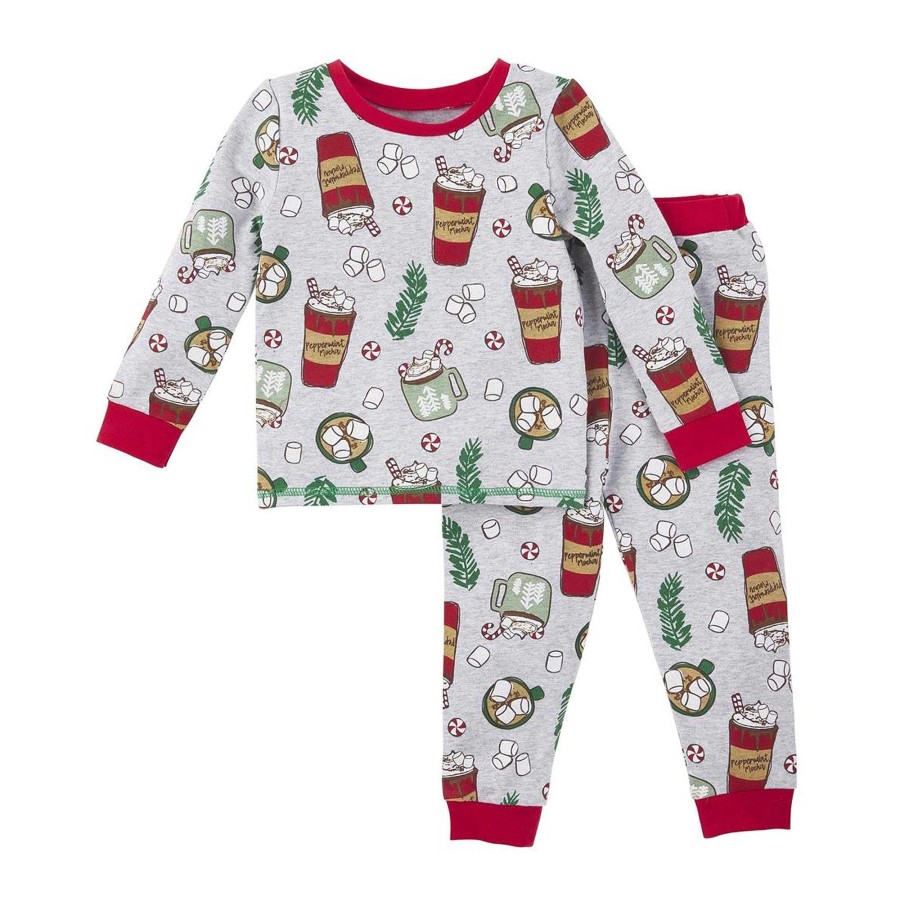 Boy Mud Pie | 2-Piece Pajama Set, Peppermint Mocha