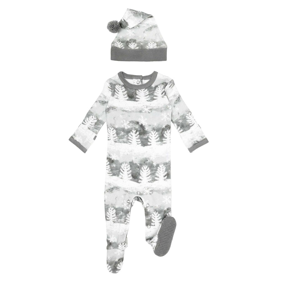 Girl L'ovedbaby | Organic Footie & Hat Set, Winter Wonderland