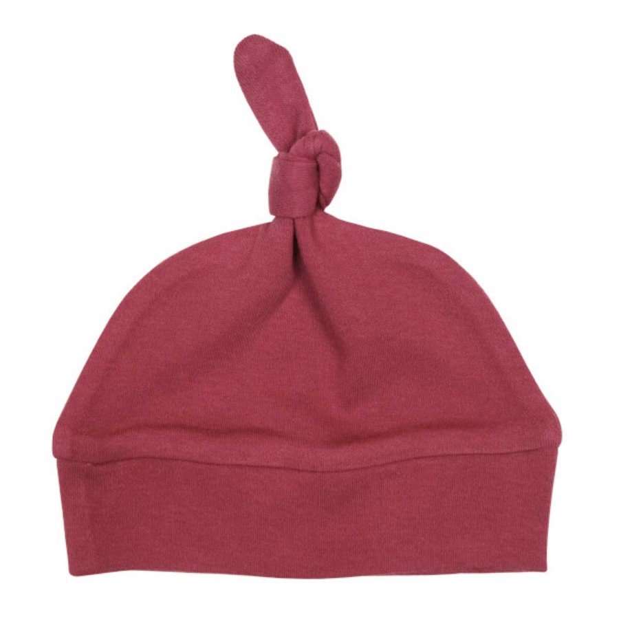 Accessories L'ovedbaby | Organic Banded Knot Beanie, Appleberry