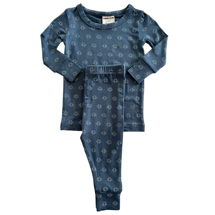 Boy SpearmintLOVE | 2-Piece Set, Steel Blue Geo