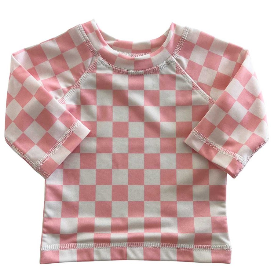 Girl SIIX Collection | Strawberry Shortcake Checkerboard / Maui Rashguard / Upf 50+