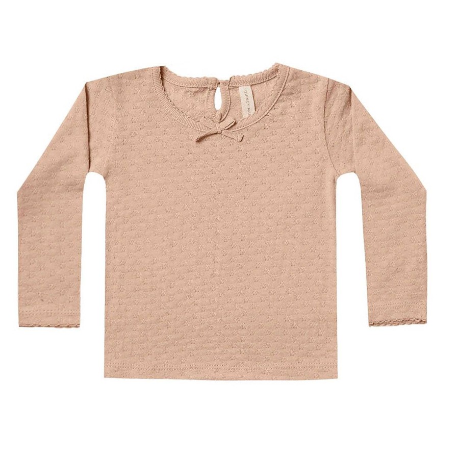 Girl Quincy Mae | Pointelle Long Sleeve Tee, Blush