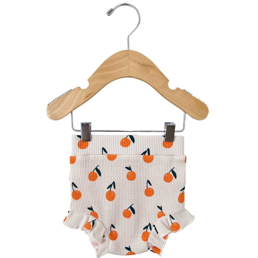 Girl SpearmintLOVE | Organic Waffle Ruffle Bloomer, Oranges